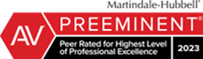 Martindale-Hubbell | Peer Rated For highest Level Of Professional Excellence | 2023
